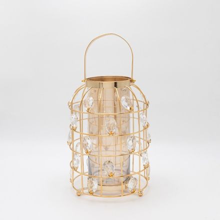 LANTERN METAL GOLD 20x27cm