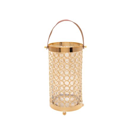 LANTERN  METAL GOLD 14x27cm