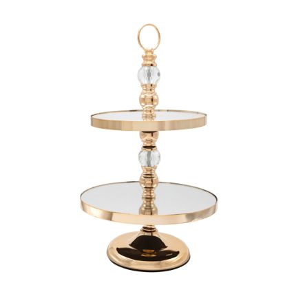 SERVICE STAND 2 LEVELS METAL GOLD 30x50cm