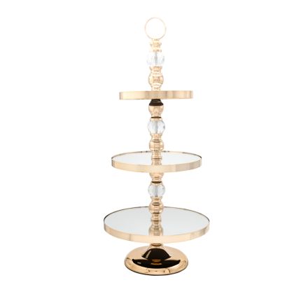 SERVICE STAND 3 LEVELS METAL GOLD 30x68cm