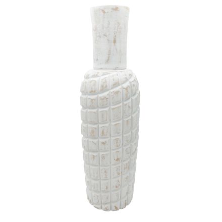 VASE WOOD WHITE-BROWN 19x66cm