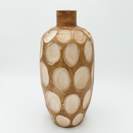 ΒΑΖΟ ΞΥΛΙΝΟ ΚΑΦΕ-ΜΠΕΖ 17x37cm