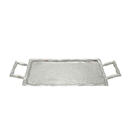 TRAY METAL SILVER 49x18x4cm