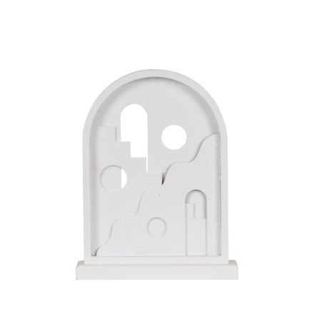 DECORATION HOUSE WOOD WHITE 26x4.5x20cm
