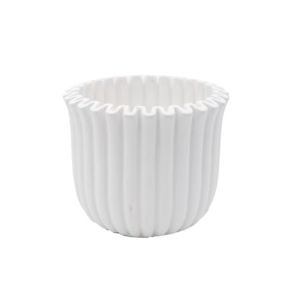 POT CEMENT WHITE 19.5x19.5x16cm