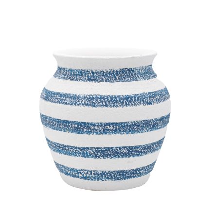 POT BLUE-WHITE 22x22x22cm
