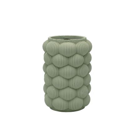 VASE CEMENT GREEN 16.5x16.5x24cm