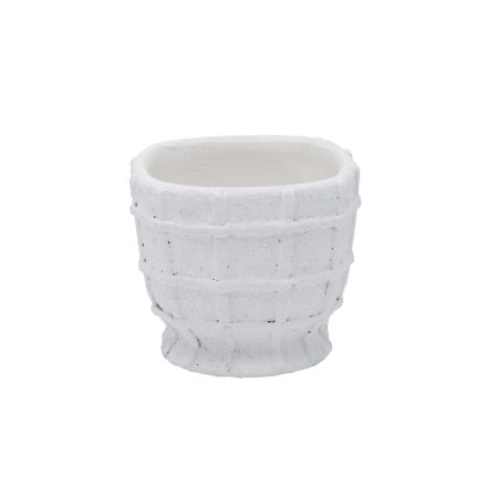 POT CEMENT WHITE 14.5x14.5x13cm