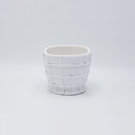 POT CEMENT WHITE 11.5x11.5x10cm