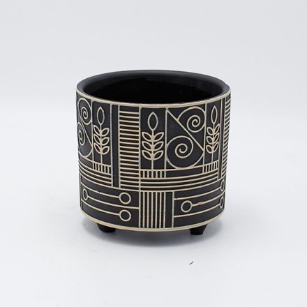 ΚΑΣΠΩ ΚΕΡΑΜΙΚΟ ΜΑΥΡΟ-ΜΠΕΖ 12x12x11.5cm