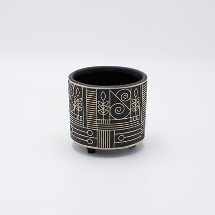 ΚΑΣΠΩ  ΚΕΡΑΜΙΚΟ ΜΑΥΡΟ-ΜΠΕΖ 10.5x10.5x9.5cm