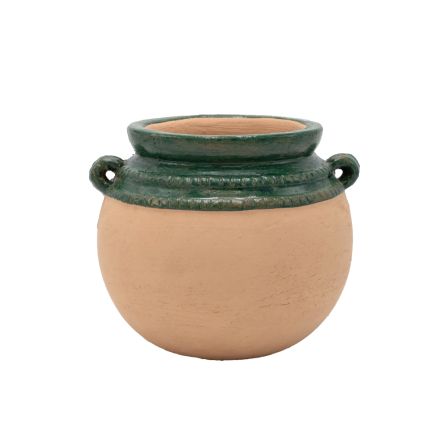 POT CERAMIC GREEN-BEIGE 20x19x17cm
