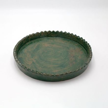 DECORATION PLATE  CERAMIC GREEN 21.5x17.5x26.cm