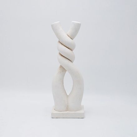 DECORATIVE SCULPTURE CEMENT WHITE 10x7x26.5cm