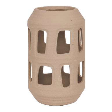LANTERN CERAMIC BROWN 20x20x37.5cm