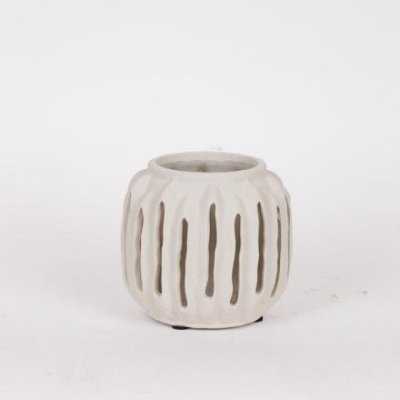 ΦΑΝΑΡΙ ΚΕΡΑΜΙΚΟ ΓΚΡΙ 15.5x15.5x14cm