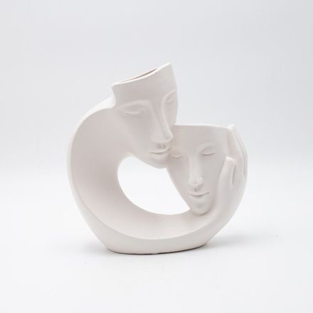 ΔΙΑΚΟΣΜΗΤΙΚΟ ΠΡΟΣΩΠΑ ΠΗΛΙΝΟ ΛΕΥΚΟ 21x8x21cm