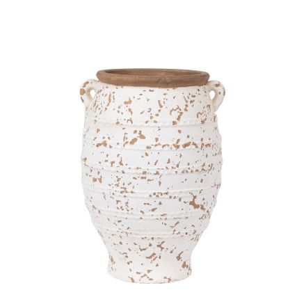 POT CERAMIC WHITE-BROWN 33.5x31.5x49cm