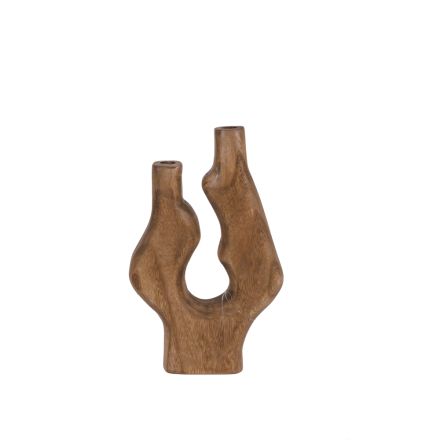 VASE WOOD BROWN 20x6x35cm