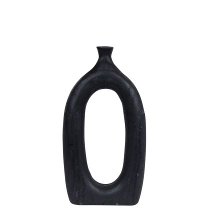 VASE WOOD BLACK  25x7x48cm