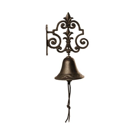 DECORATIVE RUSTIC DOORBELL CAST IRON BROWN 24.5x11x15.5cm