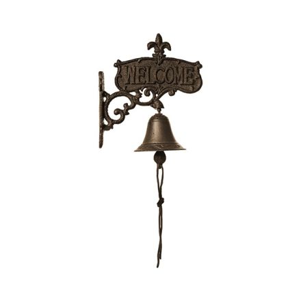 DECORATIVE RUSTIC DOORBELL CAST IRON BROWN 19x11x25cm