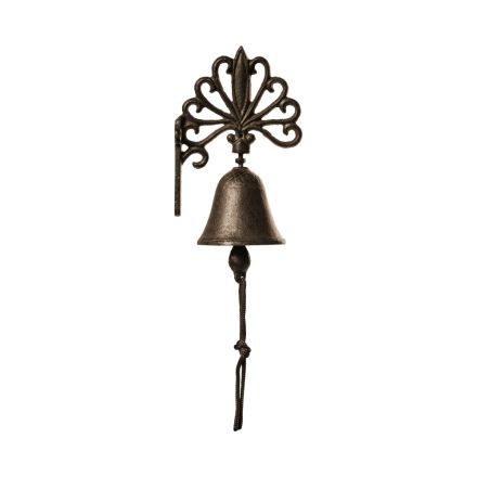DECORATIVE TRADITIONAL CAST IRON WALL BELL ANTIQUE FINISH 17x7.5x10.5cm
