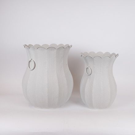 S/2 ΚΑΣΠΩ ΜΕΤΑΛΛΙΚΟ ΓΚΡΙ 29x39.5x29cm/ 37x47x37cm