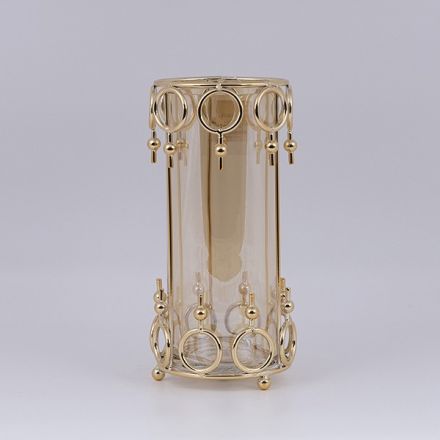 ΚΗΡΟΠΗΓΙΟ ΓΥΑΛΙΝΟ ΜΕ ΜΕΤΑΛΛΙΚΑ ΤΕΛΕΙΩΜΑΤΑ ΧΡΥΣΟ 12x27cm