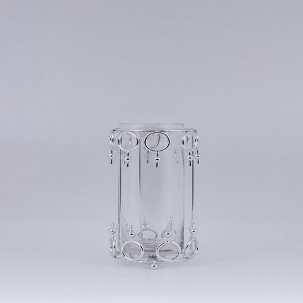 ΚΗΡΟΠΗΓΙΟ ΓΥΑΛΙΝΟ ΜΕ ΜΕΤΑΛΛΙΚΑ ΤΕΛΕΙΩΜΑΤΑ ΑΣΗΜΙ 12x17cm