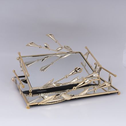 S/2 ΔΙΣΚΟΙ ΜΕΤΑΛΛΙΚΟΙ ΜΕ ΚΑΘΡΕΦΤΗ ΧΡΥΣΟΙ 37x26cm /32x20cm