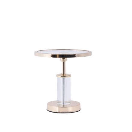 DECORATIVE CAKE STAND GLASS WITH GOLD DETAILS 12x20cm