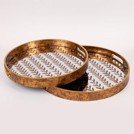 S/2 ΔΙΣΚΟΣ PS ΜΕ ΚΑΘΡΕΦΤΗ ΜΠΡΟΝΖΕ 40x40x4cm / 36x36x4cm