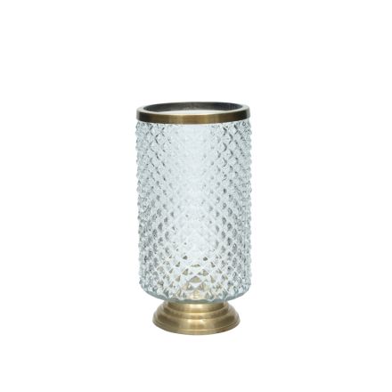 VASE  GLASS GOLD 26.5x13.5cm