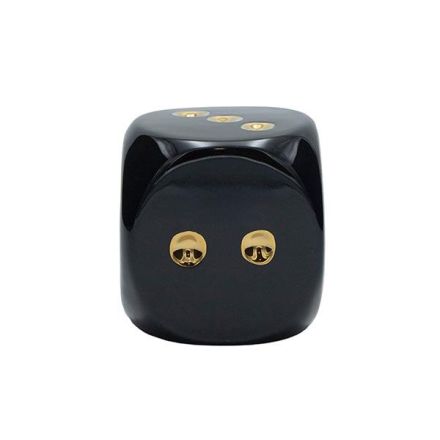 DECORATIVE DICE WHITE-GOLD 10x10x9.5cm