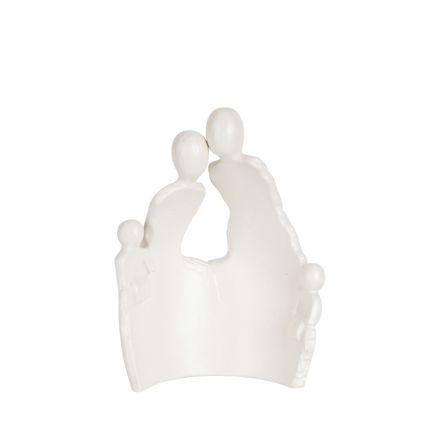 SCULPTURE CERAMIC FAMILY WHITE 14.2x8x19.5cm