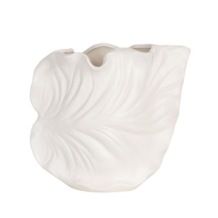 ΒΑΖΟ ΚΕΡΑΜΙΚΟ ΦΥΛΛΟ ΛΕΥΚΟ 18.5x9.5x16.3cm