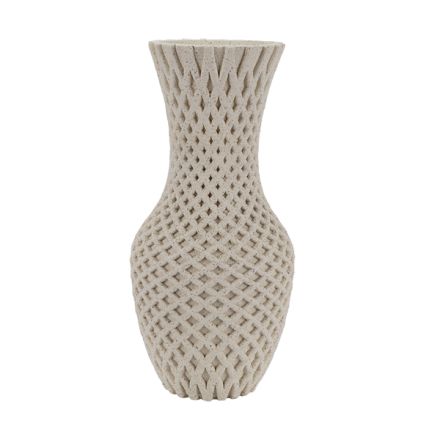 VASE POLYRESIN BEIGE 20x20x38cm