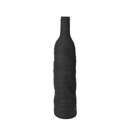 VASE PORCELAIN BLACK 12x12x51cm