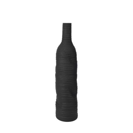 VASE PORCELAIN BLACK 11x11x40cm