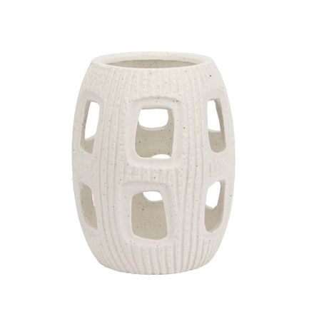 CANDLE HOLDER PORCELAIN WHITE 16x16x19.5cm