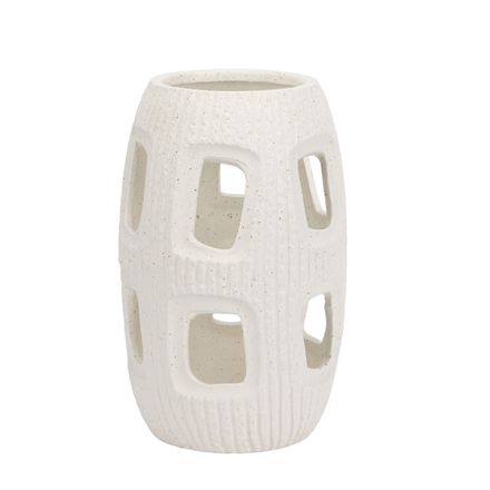 CANDLE HOLDER PORCELAIN WHITE 16x16x24.5cm