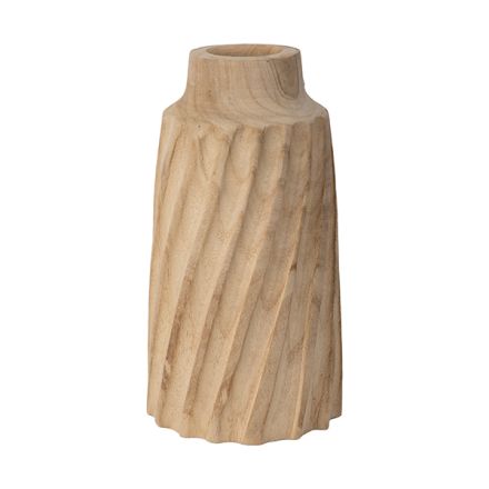 VASE WOODEN WHITE 15.5x15.5x28cm
