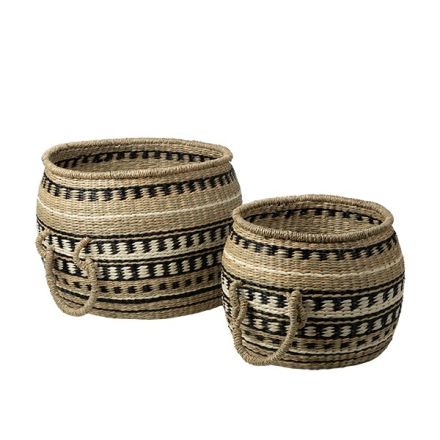 S/2 ΚΑΛΑΘΙΑ ΨΑΘΙΝΑ ΜΑΥΡΑ - ΜΠΕΖ - ΦΥΣΙΚΟ 45x45x31cm / 35x35x25cm