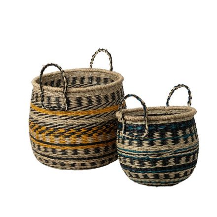 S/2 ΚΑΛΑΘΙΑ ΨΑΘΙΝΑ ΠΟΛΥΧΡΩΜΑ 35x35x38cm / 28x28x33cm