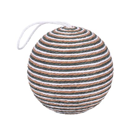 BALL PAPER STRING BEIGE - WHITE - GREEN 15x15x15cm