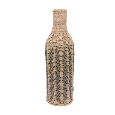 VASE PAPER STRING NATURAL - GREEN 15,5x15,5x50cm