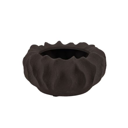 DECORATIVE PLATE CERAMIC BROWN 23x23x11.5cm