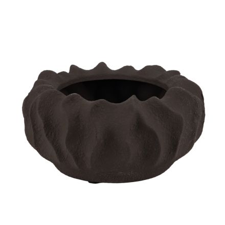 DECORATIVE PLATE CERAMIC BROWN 27.5x27.5x13cm