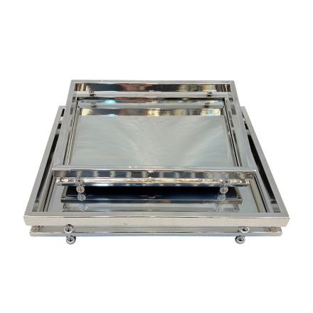 S/2 ΔΙΣΚΟΙ ΜΕ ΚΑΘΡΕΦΤΗ ΜΕΤΑΛΛΙΚΟΙ ΑΣΗΜΙ 37x27cm / 31x21cm